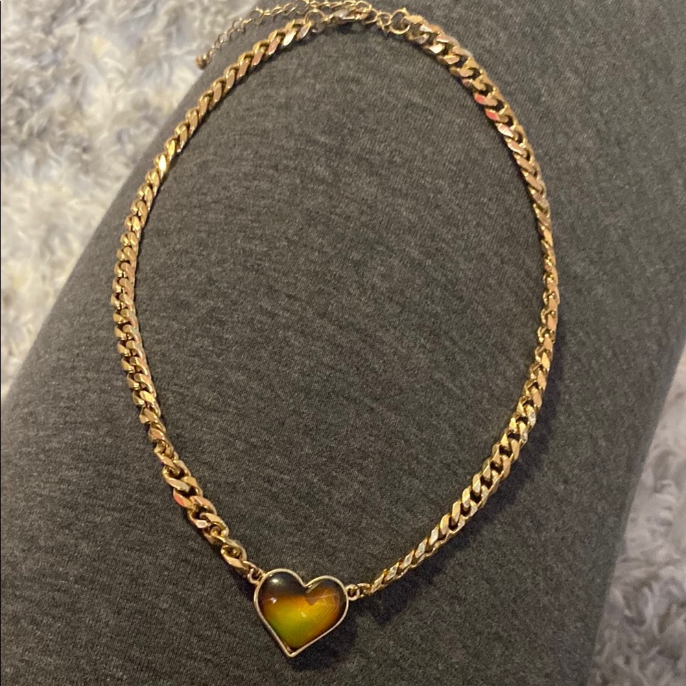 mood changing choker style gold necklace